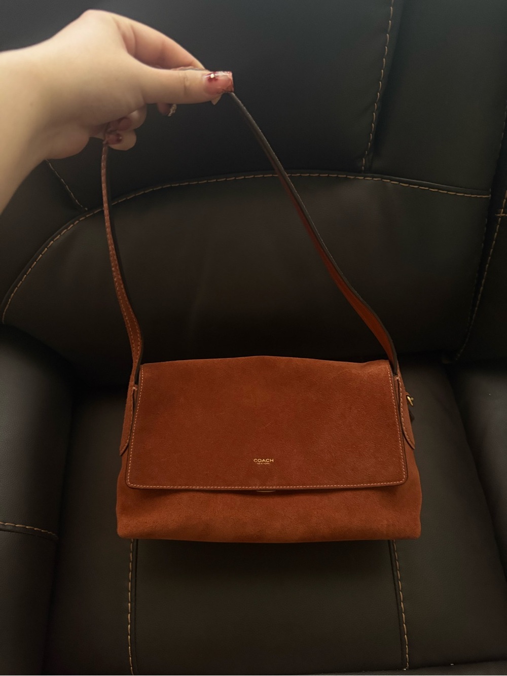 Coach Suede Chelsea Shoulder Bag